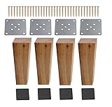 JOCCOS 4 Stück 15 cm Höhe, Massivholz, rechtwinklig, trapezförmig, Möbelbeine, Sofa, Bank, Schrank, Schrank, Füße, Couch, Kommode, Sessel