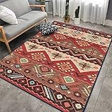 RUGMRZ Teppiche Für Wohnzimmer Area Rug Retro Teppich rot Wohnzimmer Heim Dekoration super weich und verschleiß fest Waschbare Teppiche 150 x 200 cm