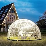 HTONVK 3,6 m große Gartenkuppel-Blasenzeltkuppel (nur transparente Abdeckung ohne Zeltrahmen), transparente TPU-Abdeckung, wasserdichtes Gartenkuppelhaus, geeignet für Terrassen und Essbereiche