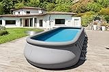 OUTTECH Premium Pool, grau, Stahl/PVC, 975 x 366 x 132 cm, Sandwich-PVC und viel Zubehör, oval