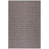 HomebyHome Outdoor Teppich Wetterfest 140x200 cm Schwarz Meliert Design Rechteckig - Boho Balkon Teppich Wasserfest Wascbarer Küchenteppich - Für Garten, Terasse, Camping, Außen, Balcony Carpet