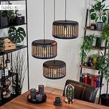 Hängeleuchte Fournie, moderne Hängelampe aus Metall in Schwarz/Goldfarben, Leuchte im Retro/Vintage-Design mit Schirmen in Gitter-Optik (Ø 27cm), 3-flammig, Höhe max. 122cm, 3 x E27, ohne Leuchtmittel