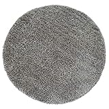Paco Home Hochflor Teppich Wohnzimmer Rund Shaggy Langflor Weich Flauschig Modern Unifarben, Grösse:Ø 80 cm Rund, Farbe:Grau