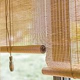 EMISOO Bambusrollo Blickdicht Holzrollo, Lichtfilter Vorhang Für Fenster/Türen, Atmungsaktiv, Holzjalousie Sichtschutz Seitenzugrollo, Bambusjalousien Rollläden Mit Lift (Size : 150x200cm)