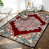 RUGMRZ Teppich kinderzimmer mädchen bettumrandung Teppich Wohnzimmer rechteckiger roter Teppich Schlafzimmerteppich maschinenwaschbar küchenteppich deko jugendzimmer Jungen 100x180cm