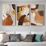 MYTAYT Abstraktes Braun-Orange-Leinwandgemälde, Poster und Drucke, moderne minimalistische Wandkunst, Heimdekoration, Bilder für Wohnzimmer, Schlafzimmer, 40 x 70 cm x 3 cm, ohne Rahmen