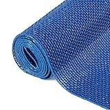 MYOYAY Drainage Bodenmatte 90x300cm rutschfest Kommerzielle Küchenmatten Pool Matte Badezimmer Bodenmatte 5.5mm dick PVC Mesh Hohlmatte für Nassbereich Küche Schwimmbad Waschraum Restaurant Blau