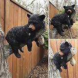 PKKP Gartenfiguren für Außen Bären, Harz Bär Gartendekoration, Bärenstatue Schläft auf dem Baum, Gartendeko für Draußen Wasserfest, Gartenstatuen Geschenk für Haus, Hof, Rasen Dekoration 25CM