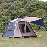 Campingzelt für 2–3 Personen, doppelschichtiges, schnell zu öffnendes Zelt mit 2 Türen und 2 Fenstern, 78,7 x 78,7 x 53 Zoll, wasserdichtes Campingzelt, einfacher Aufbau für Familien und Erwachsene, O