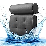 Badewannenkissen Nacken, Badekissen für Badewanne mit 6 stabilen großen Saugnäpfe, Nackenkissen Badewanne schnell zu trocknenden, ergonomische Badewannen Kissen, komfortable Badewannen-Nackenkissen