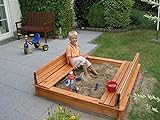 Promadino Sandkasten Modell Donald 1,40 x 1,40 m imprägniertes Holz Gartenspielzeug Sand