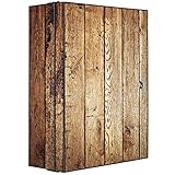 banjado® XXL Medizinschrank abschliessbar mit Motiv Geöltes Holz 35x46x15cm - großer Arzneischrank/Medikamentenschrank aus Metall zur Medikamenten Aufbewahrung - Apothekerschrank mit 3 Schlüsseln
