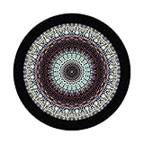 QQLADY Runder Teppich für Kinder, Vintage Bohemian Psychedelic Illusion Bedruckter, ultraweicher, luxuriöser Teppich, großer Outdoor-Teppich, Antifouling-Hängeteppich, Korbteppich, ausgefallen, Dur
