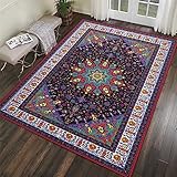 Büro Lounge Teppich Niedliche Blau Teppich Salon Blau Pflanzen Blumenmuster Teppich Schlafzimmer Arbeits Zimmer Langlebig Schlafzimmer Teppiche Für 120X200Cm Dekorative Teppiche Für 3Ft 11.2''X