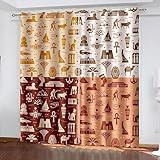 ARMOQ Verdunkelungsvorhang mit Ösen - Afrikanische ägyptische ethnische Kunst 115x280CM x 2 2-teiliges Set, 3D Gardinen, für Wohnzimmer, Schlafzimmer, Vorhang mit Ösen, blickdichter Verdunkelungsvorh