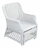 Yiibcio Sessel Freizeit Sofa Stühle Rattansessel Rattansessel weiß Relaxsessel Fernsehsessel Korbsessel Fußstütze Fußablage für Büro, Schlafzimmer, Küche, Wohnzimmer, Eingang