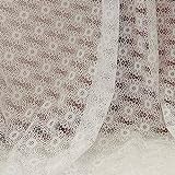 Mesnt Gardine Durchsichtig Weiß, Hohle Blumen texturiert halbtransparent durchsichtige Vorhang für Wohnzimmer aus Polyester, Weiß5-Rod, 140x215CM-2 STÜCK