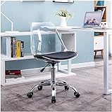 Komfort-Bürostuhl, Bürostuhl, höhenverstellbarer Schreibtischstuhl, bequem, ohne Armlehnen, Computerstuhl für Heimbüro, Chefsessel, drehbares, festes Sitzkissen