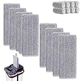 Mop Pads,8 Stück Mop Microfaser Reinigung Pads,Waschbarer Saugfähiges Wischmopp Bezug,Ersatz Mop Pads,Mikrofaserpad Geeignet für die meisten Bodentypen und maschinenwaschbar