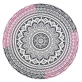 Kanpola Runde Strandtuch Mandala Handwerk Yogamatte Pool Handtuch Campingdecke Picknickdecke Strandlaken Yogamatte (E, 147cm/57.8')