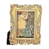 LOVIVER Antiker Fotorahmen, Vintage-Bilderrahmen, Verziertes kleines französisches Kunstharz, elegant geprägter Desktop- und -Bilderrahmen für die