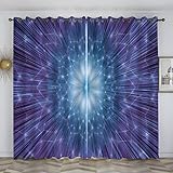 loyaltyer Gardinen Blaue Blume Vorhänge Blickdicht mit Ösen Wärmeisolierende Vorhänge Gegen Kälte Gardinen Wohnzimmer Kinderzimmer Schlafzimmer Raumteiler Vorhang, Thermovorhänge 2x175x140 cm(HxB)