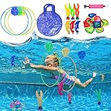 Pool Spielzeug ab 5 6 7 8 9 Jahren Jungen Mädchen, Tauchspielzeug Tauchringe Kinder Set Poolspielzeuge Poolparty Geschenk 5-12 Jahre Schwimmbad Wasserspielzeug Outdoor