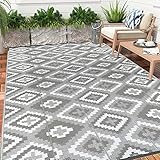 Enyhom Outdoor Teppich 150 x 240 cm, Wendbarer UV-beständige Campingmatte, Recycelter Kunststoff Wasserabweisend Balkon Teppich, Strapazierfähiger Flachgewebe Picknickdecke für Terrasse RV Camping