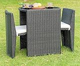 Generisch 3tlg. Polyrattan Birsto Set/Balkon Set/Sitzgruppe Gartenmöbel 464