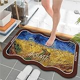 Momobuyi badematte rutschfest kieselgur badematte schnelltrocknend badematte Stein landschafts Ölgemälde rutschfeste badematte absorbierende badematte