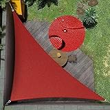 Sonnensegel Rechtwinkliges Dreiecks-Sonnenschutz-segeldach-markise Sonnenschutzdach mit Uv-Schutz für Draussen Terrasse Rasen Garten Pergola Hinterhof(Size:5x5x7.1m,Color:Rot)