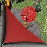 Sonnensegel Rechtwinkliges Dreiecks-Sonnenschutz-segeldach-markise Sonnenschutzdach mit Uv-Schutz für Draussen Terrasse Rasen Garten Pergola Hinterhof(Size:5x5x7.1m,Color:Rot)