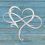 Wanddekoration aus Metall für Zuhause, Infinity Heart Stahl Wanddekor, Infinity Herz Metall Wandkunst, Metall Wandkunst Liebe Wand Zeichen for Zuhause Hochzeit Glückliche Dekorationen Outdoor Garden P
