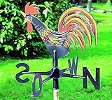 Novaliv 1x Wetterhahn | Wetterhahn für Garten | Wetterfahne für Gartenhaus | Wetterfahne | Wetterhahn für das Dach | Windfahne | Windmesser Windspiel