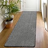 SHACOS Teppich Läufer Flur Rutschfest Waschbar Küchenteppich Läufer 60x180 cm Flur Teppich Läufer Schwarz Modern Bettvorleger Schlafzimmer Absorbent Eingangsteppich Lang Läufer Teppich für Flur, Küche