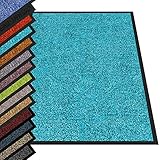 etm® Schmutzfangmatte - Fußmatte in vielen Größen - Türmatte Fußabstreifer für Haustür innen und außen (Türkis, 90x150 cm)