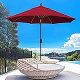 THIKK 8-Rippen-Ersatzdach für Outdoor Regenschirm Sonnenschutz Baldachin, Terrassenschirm Baldachin, 270cm oder 300cm, Ersatz Baldachin (Color : Red, Size : 3m/10ft/8-Ribs)