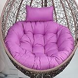 ZUVUYUO Hängesessel Kissen Polster Auflage für Hängeschaukel Sitzauflage für Hängekorb Garten Patio Rattan Schaukelstuhl Kissen Runde Sitzkissen Indoor Outdoor Dekokissen (Color : Violett, Größe : 1