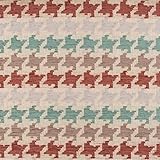 SCHÖNER LEBEN. Polsterstoff Dekostoff Jacquard Flachgewebe Mira Hahnentritt beige rot türkis 1,40m Breite