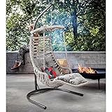 Capri Swing Alacati Plus Rattan Gartenschaukel Hängesessel Hollywoodschaukel 1 Person (Weiss)