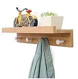 BPILOT Kleiderhaken Wandgarderobe Aus Holz Für Kleider, Hüte Und Handtücher – Haken Für Den Einsatz In Schlafzimmern, Badezimmern, Fluren Almacenamiento de Ropa (Color : Wood color, Size : 4 Hooks)