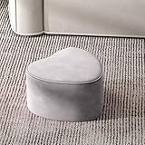 Herzförmige Ottomane Hocker, kreative gepolsterte Technologie Tuch Fußstütze, tragbare gepolsterte Sitz Sofa Fußhocker für Wohnzimmer Schlafzimmer Flur Eingang(30x23cm(11.8x9in), Grey Heart)