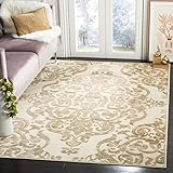 Safavieh Moderner Teppich, PAR348, Gewebter Viskose, Beige / Gold Braun, 120 x 180 cm