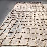 Natürliches Hanfseilnetz für Frachtnetzabdeckung,Lastwagen Ladung Bündelung Netting,Gardening Mesh für Den Schutz Von Gemüse Obstbaum,Pflanzen-Kletternetz,Inne(Size:0.5Mx9M（1.64FTx29.5FT）,Color:Jute)