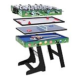 HLC 4 in 1 Tischkicker Spieltisch Zusammenklappbar Multi Spieletisch Kinder Spieltisch mit Tischkicker Billard Tischtennis Tischhockey Weihnachten Geburtstag Party Geschenke 121.5x61x81.5CM
