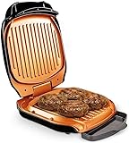 LIVINGTON Low Fat Grill – kompakter Kontaktgrill für fettarmes Grillen – Elektrogrill mit Antihaft-Keramikbeschichtung und Fettablauf