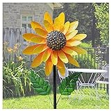 OTCPP Sonnenblumen Windmühle, Einfach Zu Montieren Sonnenblume Windrad Windrad Kinder Draußen, Rasen Und Outdoor