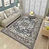 RUGMRZ Hübscher Teppich Teppiche Wohnzimmer Grauer Blumen Dekoration Retro Teppich Schlafzimmer Teppich kann angepasst Werden Teppich Balkon 200X300CM