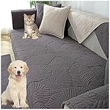 Sofabezug Antirutsch, Sofaschutz Sofaschoner, Kratzschutz Hund Katze Überwurf Hundedecke Ecksofa Sofa Schutzdecke Schonbezug Sofa Abdeckung Anti-rutsch Sofaüberwurf Couchhusse (Dark Gray,90x90cm)