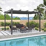 PURPLE LEAF Pergola Metall Garten Pavillon Pergola 300 x 400 cm Wasserdicht Stabil Winterfest, Gartenpavillon Mit Sonnenschutz Überdachung, Grau